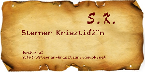 Sterner Krisztián névjegykártya